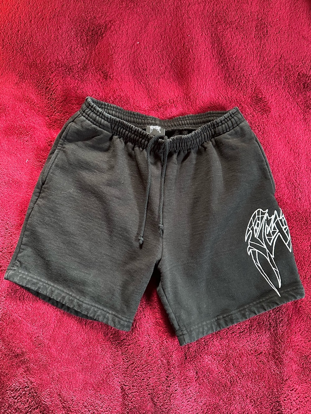 Revenge Clothing Spider Logo Black Sweat Shorts